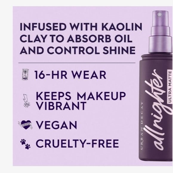 3/$30 NIB Urban Decay All Nighter Ultra Matte Long Lasting Makeup Setting Sprayi - Picture 3 of 6